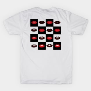 Checkerboard Lips Pattern T-Shirt